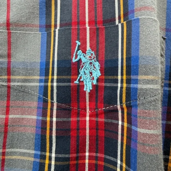 U.S. Polo Assn. Men's Red Plaid Long sleeve Shirt Men’s XXLT - Picture 4 of 8